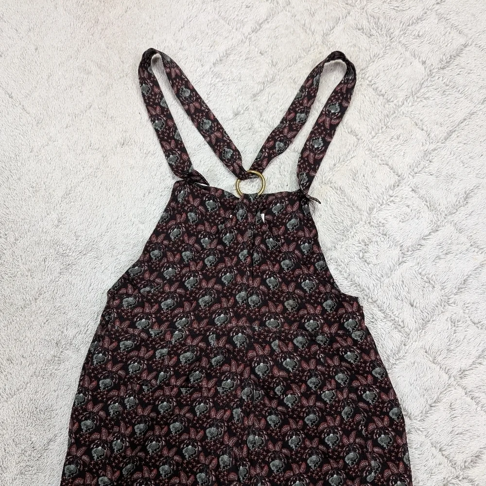 ALC Jumpsuit Womens 0 Purple Floral Print Kitt Silk Overalls Racerback Boho